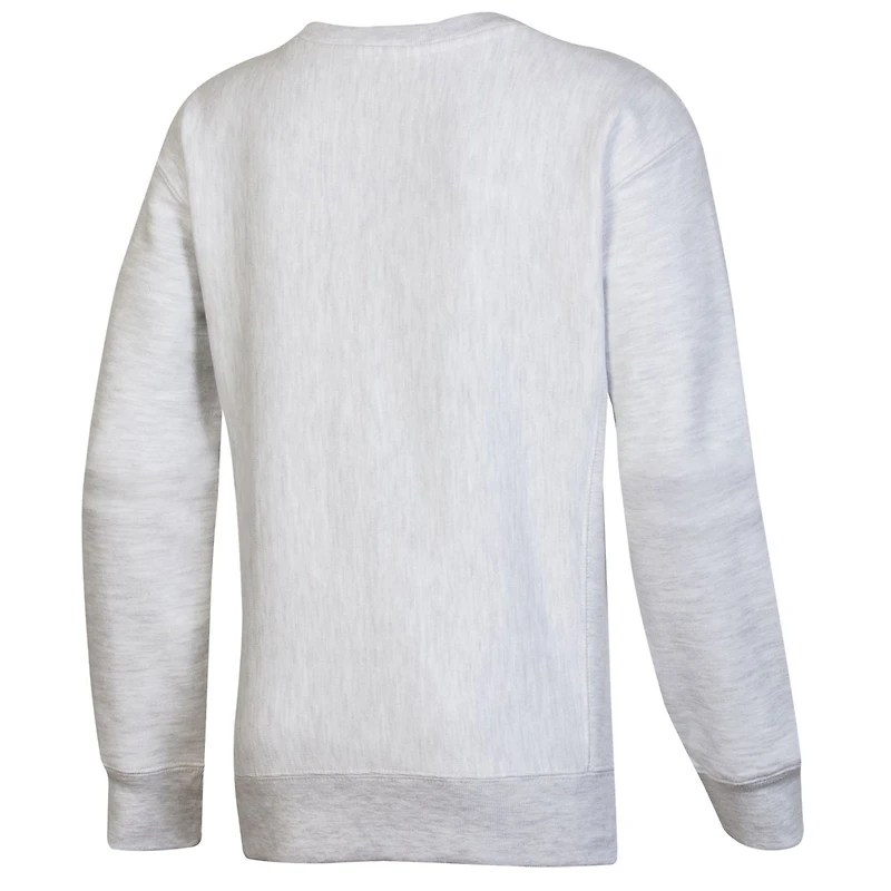 Youth Champion Heather Gray Wisconsin Badgers Reverse Weave Pullover Sweatshirt