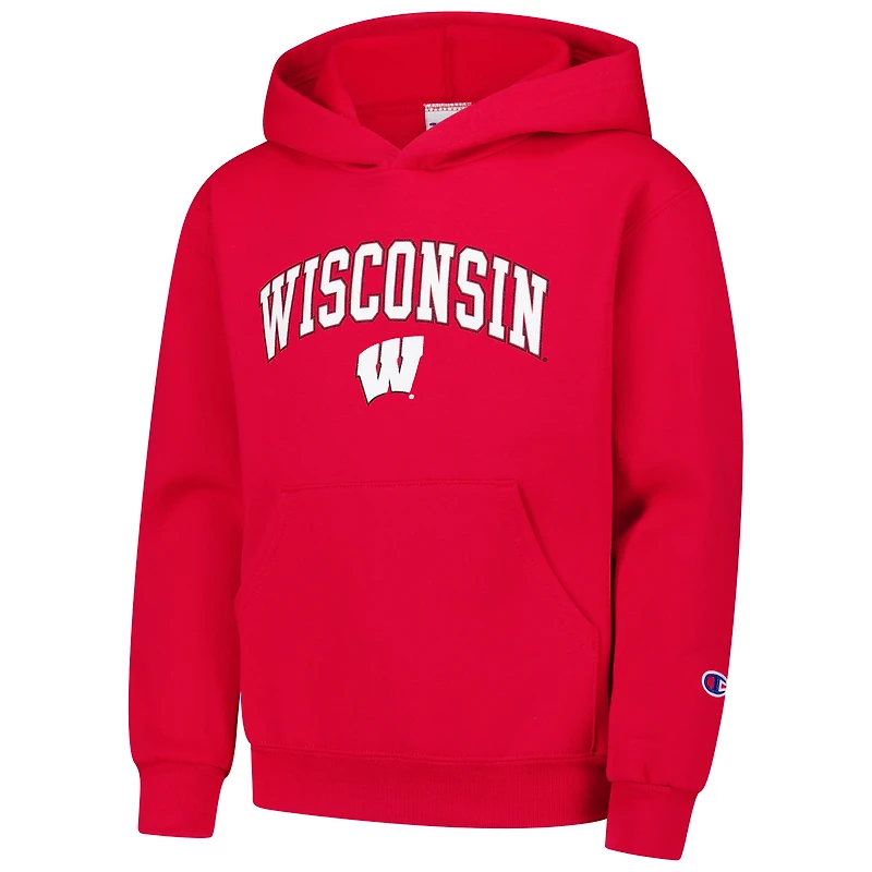 Youth Champion Red Wisconsin Badgers Campus Pullover Hoodie