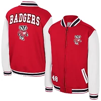 Youth Colosseum Red Wisconsin Badgers Grand Tour Full-Zip Bomber Jacket