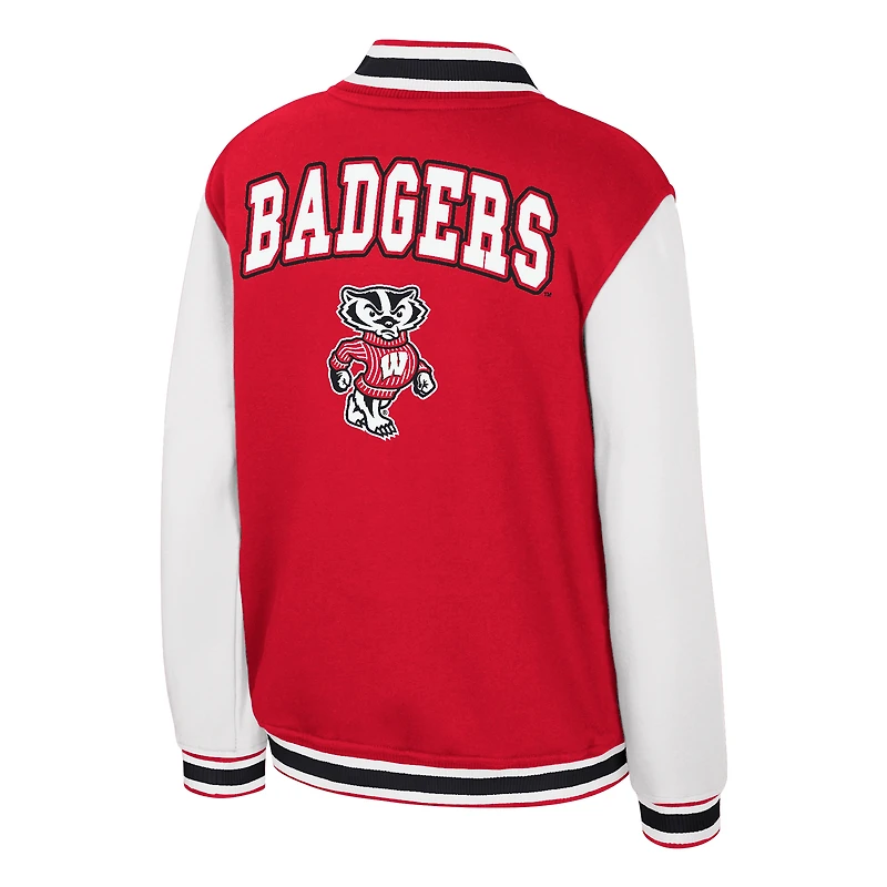 Youth Colosseum Red Wisconsin Badgers Grand Tour Full-Zip Bomber Jacket