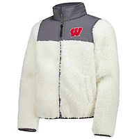 Vêtements pour jeunes, veste en sherpa anthracite Wisconsin Badgers