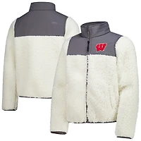 Vêtements pour jeunes, veste en sherpa anthracite Wisconsin Badgers