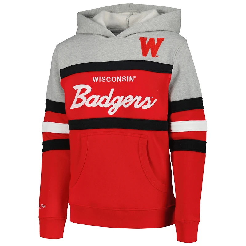 Sweat à capuche rouge pour jeunes Mitchell & Ness, entraîneur-chef des Badgers du Wisconsin