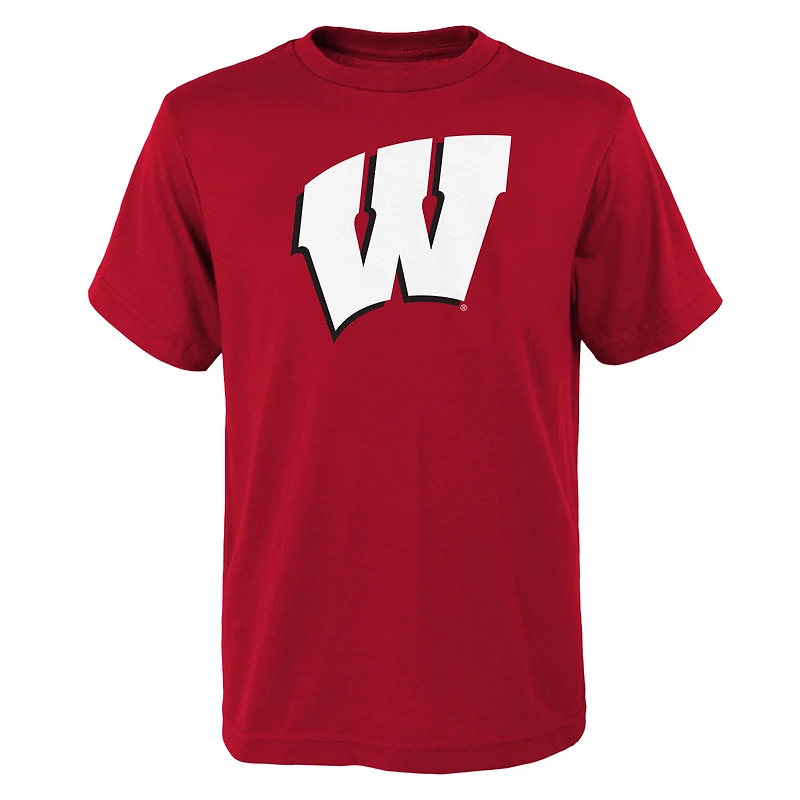 Youth Outerstuff Red Wisconsin Badgers Primary Logo T-Shirt