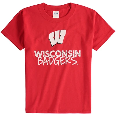 T-shirt rouge Wisconsin Badgers à col rond pour jeune
