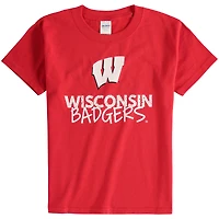 T-shirt rouge Wisconsin Badgers à col rond pour jeune