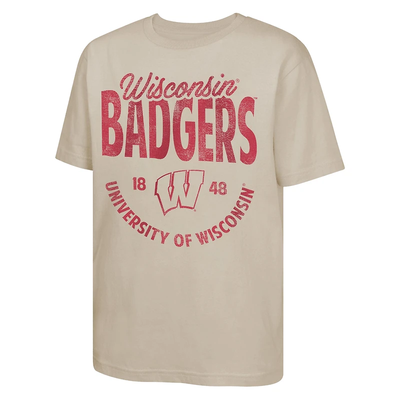 Youth Tan Wisconsin Badgers News Flash T-Shirt
