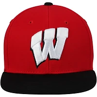 Youth Top of the World Red Wisconsin Badgers Maverick Snapback Adjustable Hat