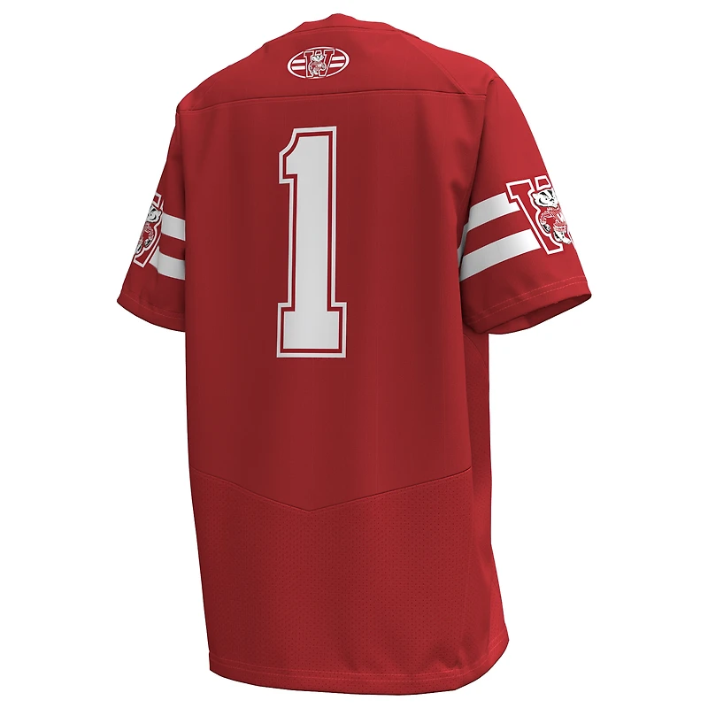 Youth Under Armour #1 Red Wisconsin Badgers 1980 Throwback Home Replica Game Jersey