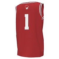 Youth Under Armour #1 Red Wisconsin Badgers Replica Basketball Jersey