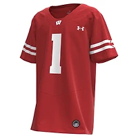 Maillot de football réplique pour jeunes Under Armour #1 des Badgers du Wisconsin, rouge