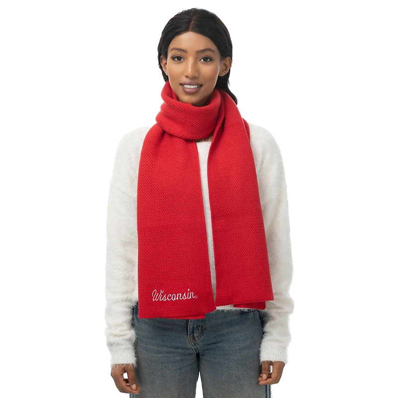 Écharpe en tricot tendance ZooZatz Red Wisconsin Badgers