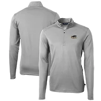 Pull-over zippé en piqué écologique recyclé pour homme, couleur grise, de la collection Wisconsin-Milwaukee Panthers, Virtue, grande taille, Cutter & Buck
