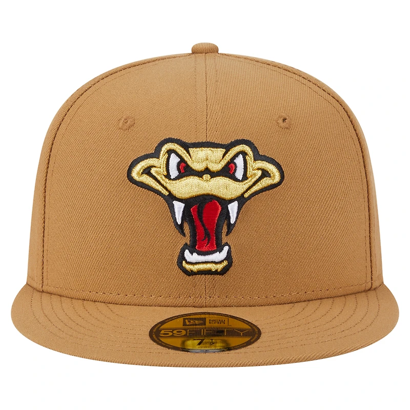 Casquette ajustée 59FIFTY de la collection authentique des Wisconsin Timber Rattlers New Era pour homme, kaki