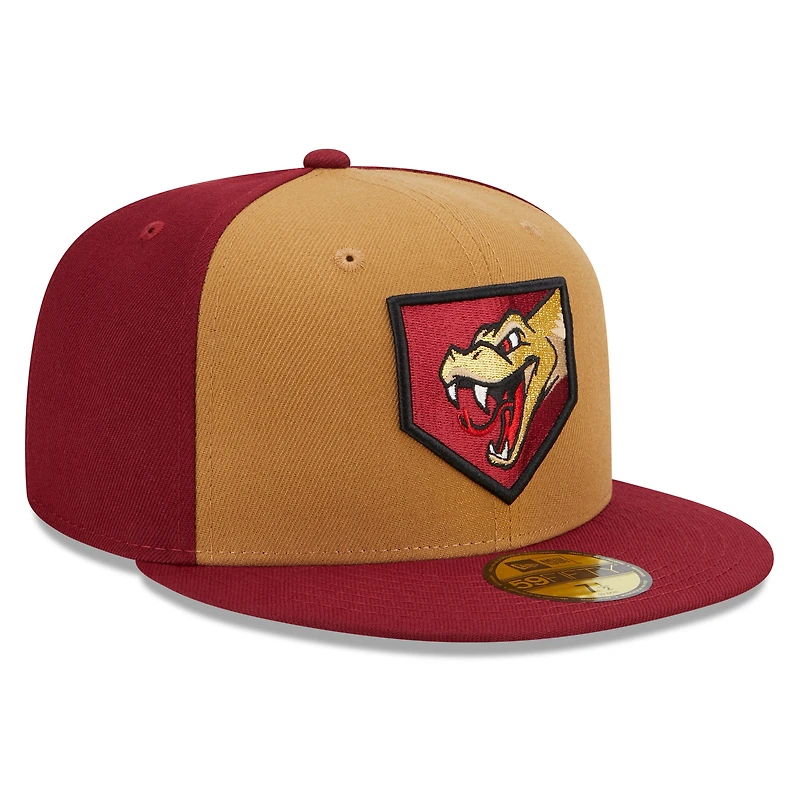 Casquette ajustée New Era Wisconsin Timber Rattlers Marvel x Minor League 59FIFTY pour homme, or/rouge