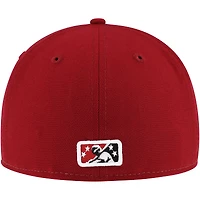 Casquette ajustée 59FIFTY de la collection authentique Wisconsin Timber Rattlers New Era pour hommes, gris/bordeaux