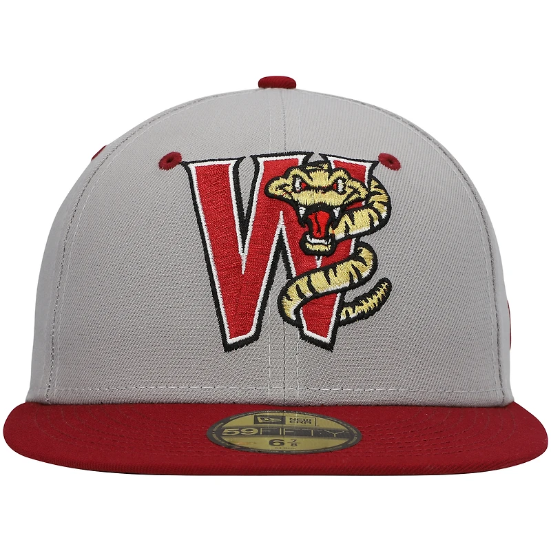 Men's New Era Gray Wisconsin Timber Rattlers Authentic Collection Road 59FIFTY Fitted Hat
