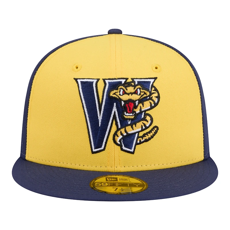 Men's New Era Yellow/Navy Wisconsin Timber Rattlers Minor League Theme Nights 59FIFTY Fitted Hat