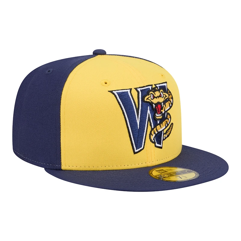 Men's New Era Yellow/Navy Wisconsin Timber Rattlers Minor League Theme Nights 59FIFTY Fitted Hat