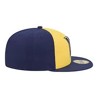 Casquette ajustée New Era jaune/marine pour homme, Wisconsin Timber Rattlers, soirées thématiques des ligues mineures, modèle 59FIFTY