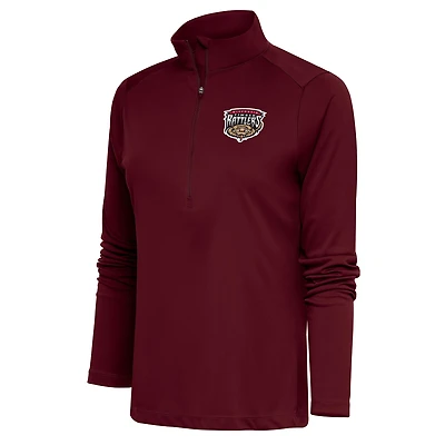 Women's Antigua  Maroon Wisconsin Timber Rattlers Tribute Half-Zip Pullover Top
