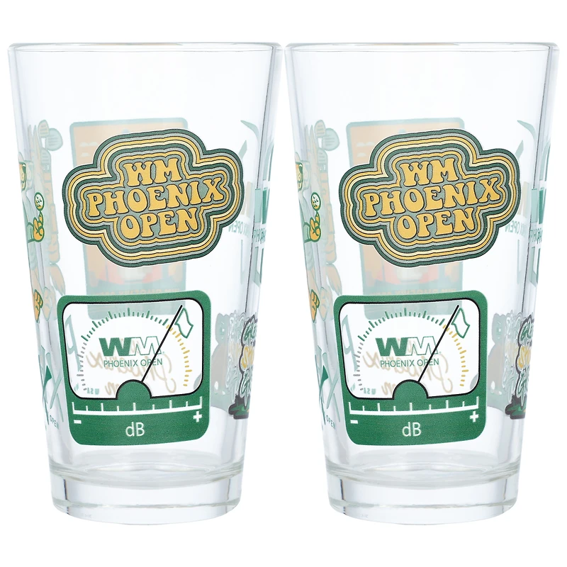  2025 WM Phoenix Open Scatter Print Pint Glass 2-Pack Set