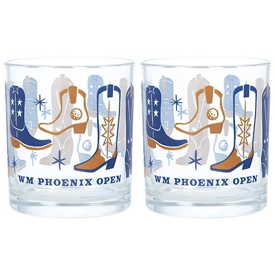 Lot de 2 verres à whisky bleus Phoenix Open 2025 WM