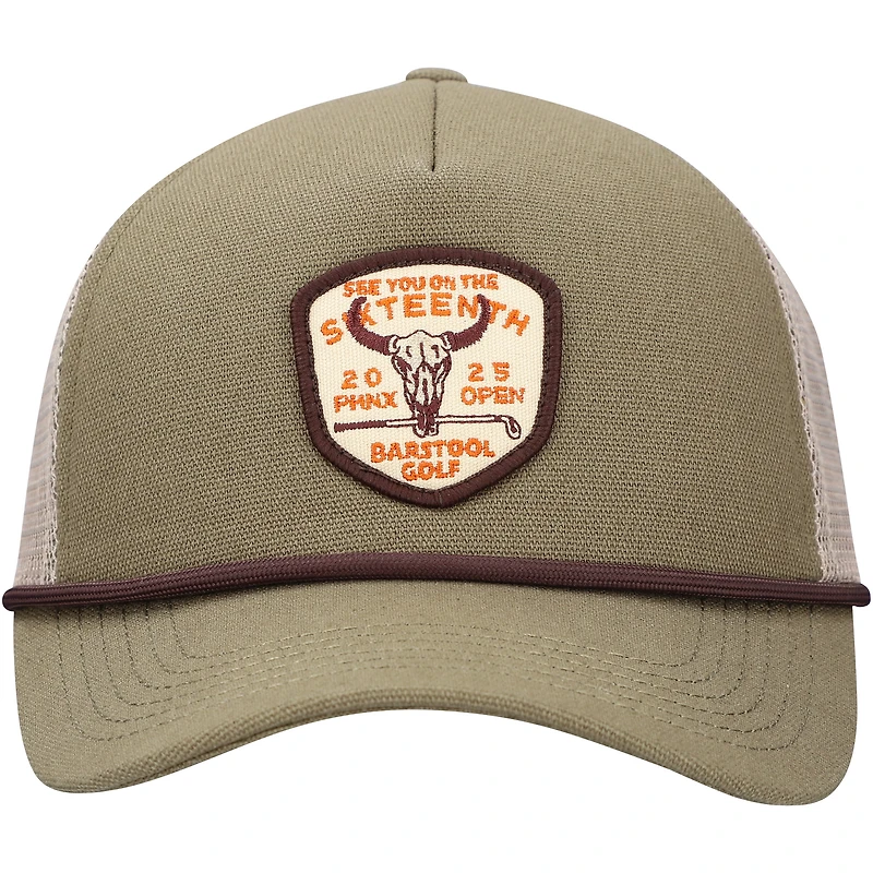 Men's Barstool Golf  Green WM Phoenix Open Sixteenth Hole Canvas Rope Adjustable Hat