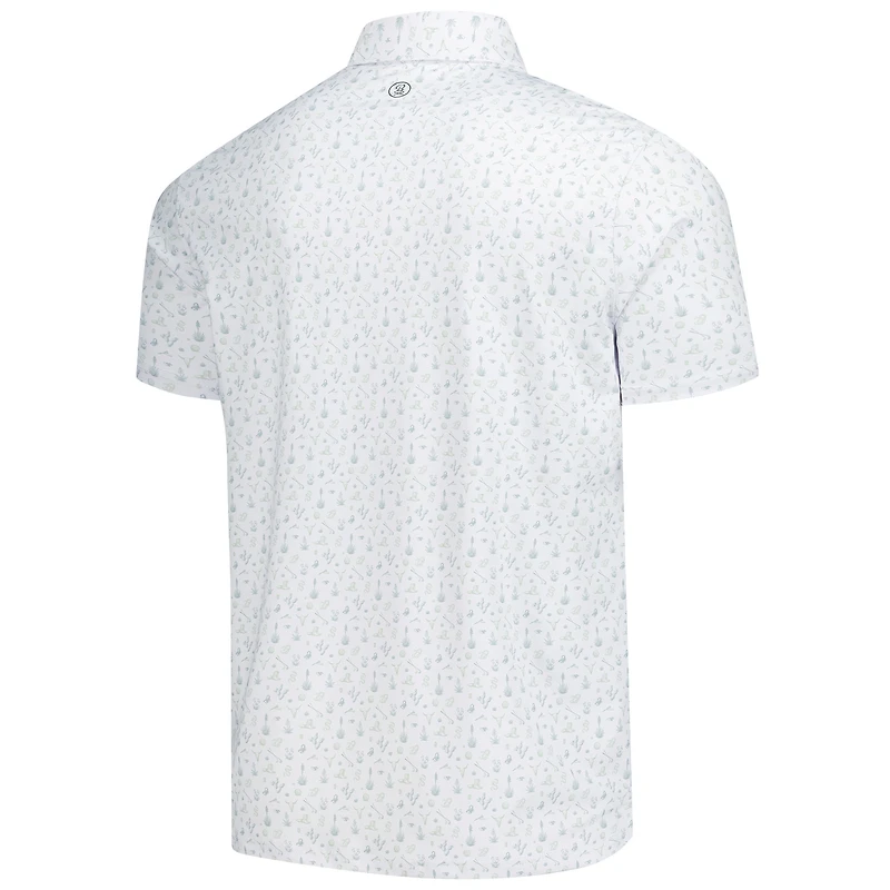 Men's Barstool Golf  White WM Phoenix Open Printed Polo