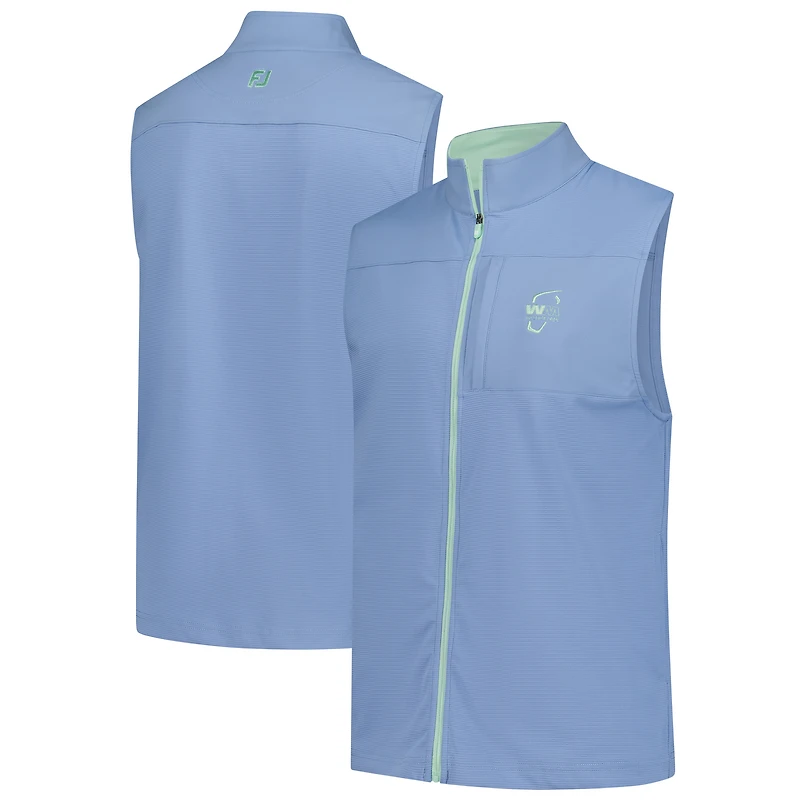 Men's FootJoy  Blue WM Phoenix Open Ottoman Knit Full-Zip Vest