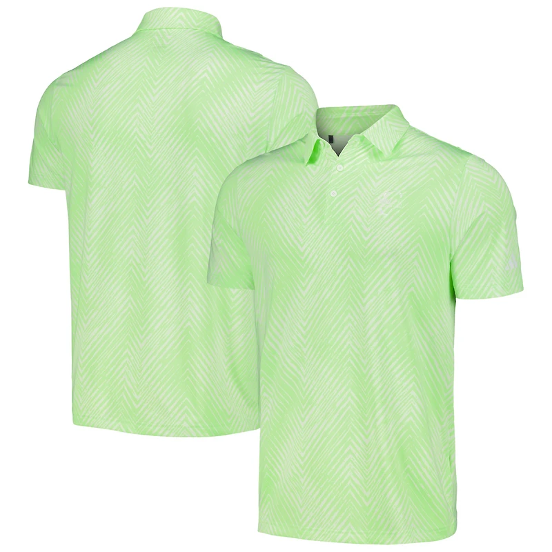 Polo adidas Neon Green WM Phoenix Open Ultimate365 Allover Print pour hommes
