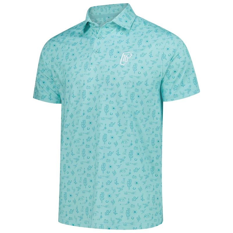 Polo imprimé personnalisé pour homme Barstool Golf Aqua WM Phoenix Open 16