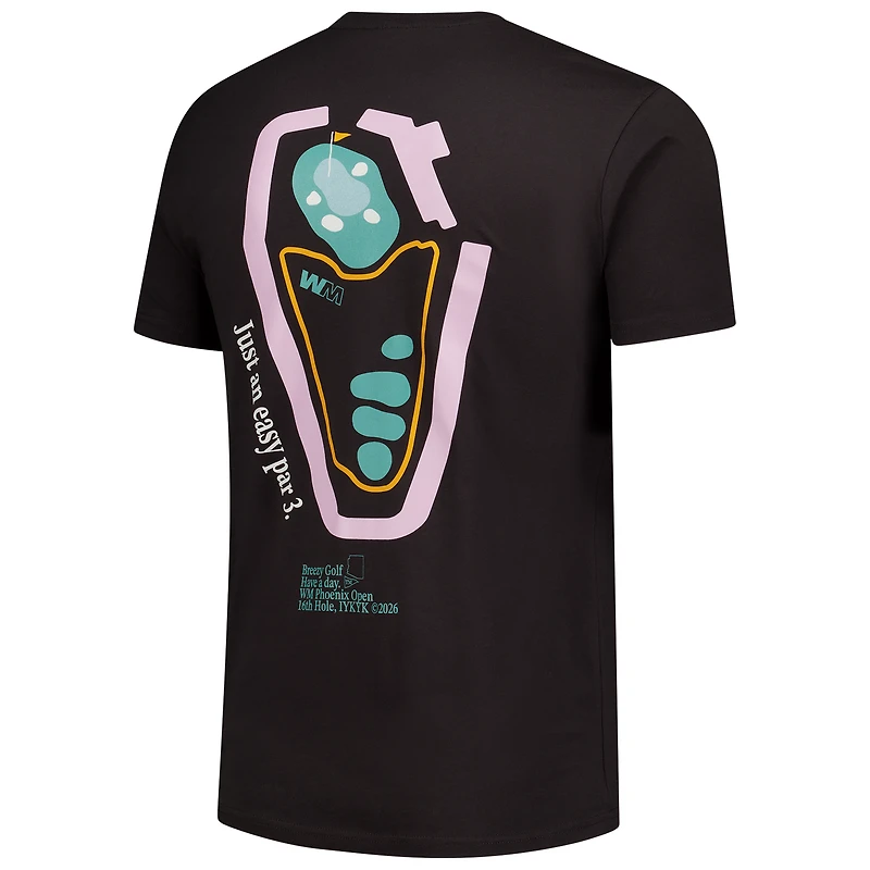 Men's Breezy Golf Black WM Phoenix Open Easy Par Three T-Shirt
