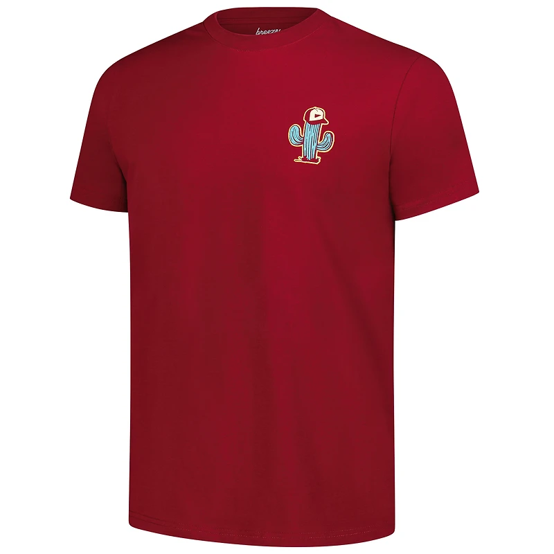 Men's Breezy Golf Maroon WM Phoenix Open Desert Scarecrow T-Shirt