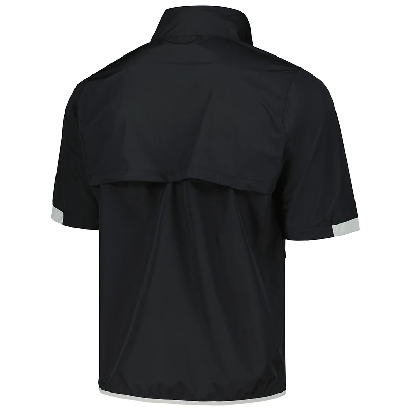 Veste coupe-vent à manches courtes et demi-zip Columbia Black WM Phoenix Open Big Shot Omni-Wick pour hommes