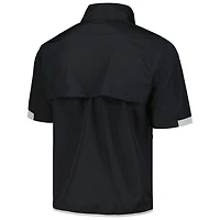 Veste coupe-vent à manches courtes et demi-zip Columbia Black WM Phoenix Open Big Shot Omni-Wick pour hommes