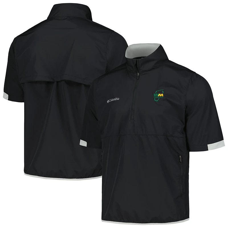 Veste coupe-vent à manches courtes et demi-zip Columbia Black WM Phoenix Open Big Shot Omni-Wick pour hommes