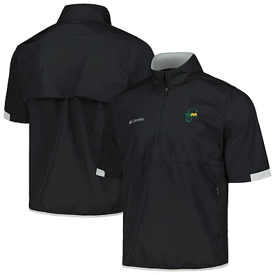 Veste coupe-vent à manches courtes et demi-zip Columbia Black WM Phoenix Open Big Shot Omni-Wick pour hommes