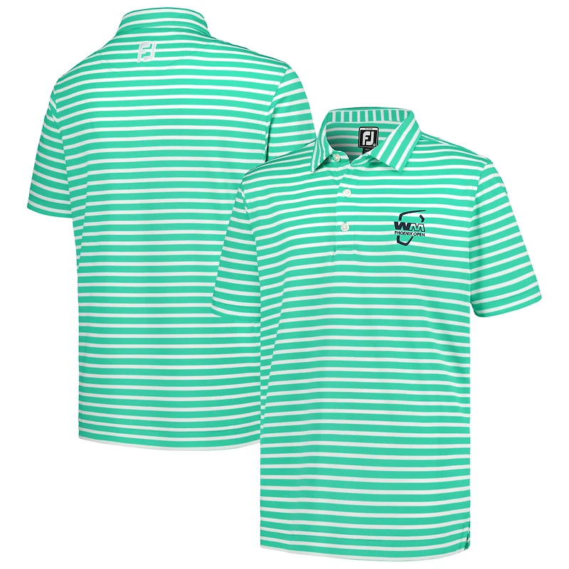 Polo FootJoy WM Phoenix Open Junior en piqué rayé vert pour homme