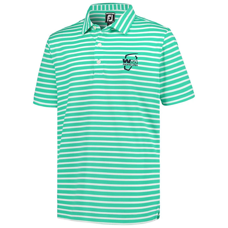 Polo FootJoy WM Phoenix Open Junior en piqué rayé vert pour homme