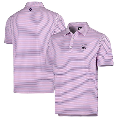 Polo en fil d'Écosse FootJoy WM Phoenix Open Even Stripe violet pour homme