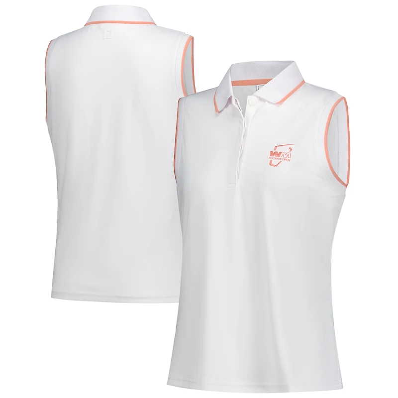 Men's FootJoy White WM Phoenix Open ProDry Sleeveless Polo