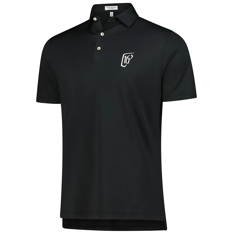 Men's Peter Millar Black WM Phoenix Open Solid Performance Jersey Polo