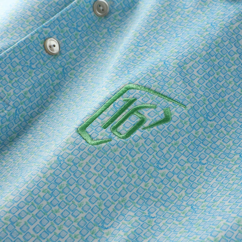Men's Peter Millar Blue WM Phoenix Open Mezcal Performance Jersey Polo