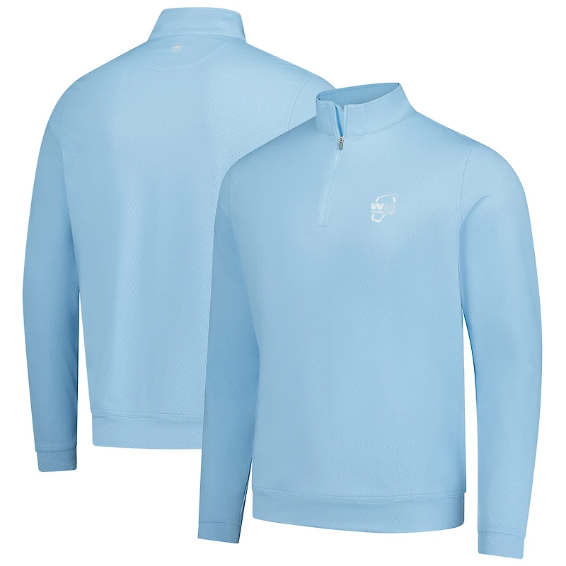 Men's Peter Millar Blue WM Phoenix Open Perth Birdseye Performance Quarter-Zip Top