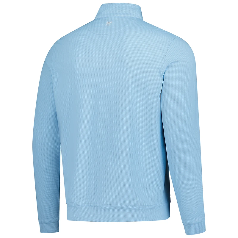 Haut Peter Millar bleu WM Phoenix Open Perth Birdseye Performance à fermeture éclair quart de tour pour homme