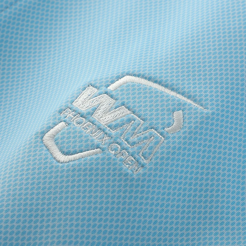 Haut Peter Millar bleu WM Phoenix Open Perth Birdseye Performance à fermeture éclair quart de tour pour homme