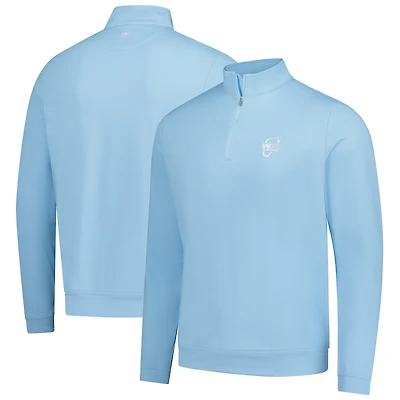 Men's Peter Millar Blue WM Phoenix Open Perth Birdseye Performance Quarter-Zip Top