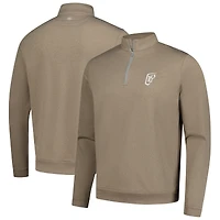 Men's Peter Millar Brown WM Phoenix Open Perth Mélange Performance Quarter-Zip Top