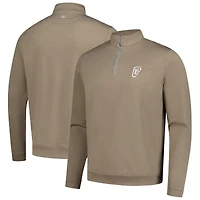 Men's Peter Millar Brown WM Phoenix Open Perth Mélange Performance Quarter-Zip Top